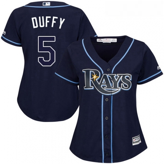 Womens Majestic Tampa Bay Rays 5 Matt Duffy Authentic Navy Blue Alternate Cool Base MLB Jersey Womens Majestic Tampa Bay Rays 5 Matt Duffy Authentic Navy Blue Alternate Cool Base MLB Jersey