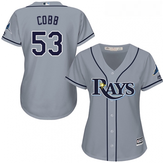 Womens Majestic Tampa Bay Rays 53 Alex Cobb Authentic Grey Road Cool Base MLB Jersey Womens Majestic Tampa Bay Rays 53 Alex Cobb Authentic Grey Road Cool Base MLB Jersey