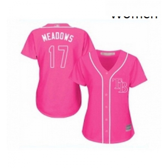 Womens Tampa Bay Rays 17 Austin Meadows Replica Pink Fashion Cool Base Baseball Jersey Womens Tampa Bay Rays 17 Austin Meadows Replica Pink Fashion Cool Base Baseball Jersey
