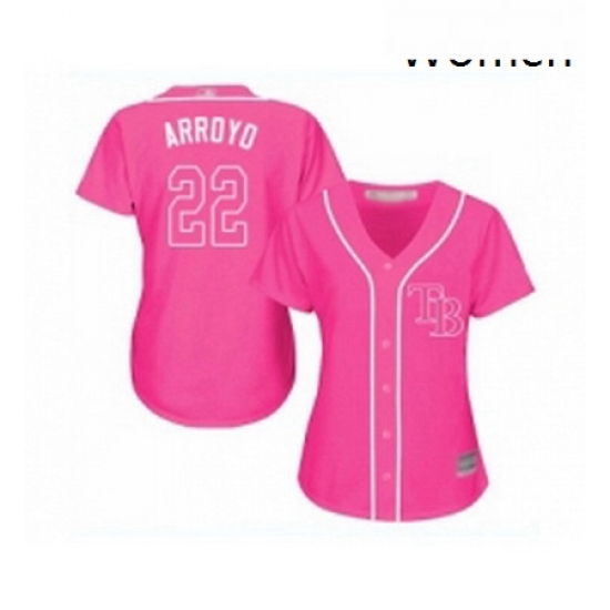 Womens Tampa Bay Rays 22 Christian Arroyo Replica Pink Fashion Cool Base Baseball Jersey Womens Tampa Bay Rays 22 Christian Arroyo Replica Pink Fashion Cool Base Baseball Jersey