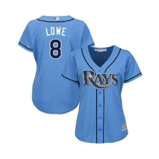 Womens Tampa Bay Rays 8 Brandon Lowe Replica Light Blue Alternate 2 Cool Base Baseball Jersey Womens Tampa Bay Rays 8 Brandon Lowe Replica Light Blue Alternate 2 Cool Base Baseball Jersey