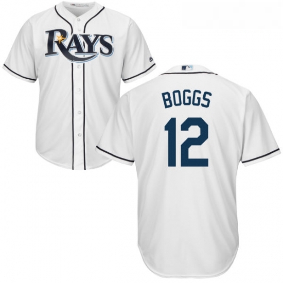 Youth Majestic Tampa Bay Rays 12 Wade Boggs Authentic White Home Cool Base MLB Jersey Youth Majestic Tampa Bay Rays 12 Wade Boggs Authentic White Home Cool Base MLB Jersey