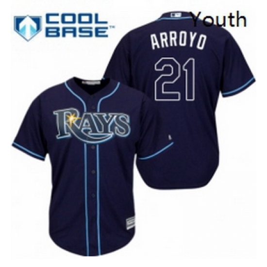 Youth Majestic Tampa Bay Rays 21 Christian Arroyo Replica Navy Blue Alternate Cool Base MLB Jersey Youth Majestic Tampa Bay Rays 21 Christian Arroyo Replica Navy Blue Alternate Cool Base MLB Jersey