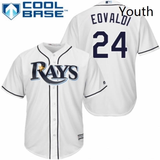 Youth Majestic Tampa Bay Rays 24 Nathan Eovaldi Replica White Home Cool Base MLB Jersey Youth Majestic Tampa Bay Rays 24 Nathan Eovaldi Replica White Home Cool Base MLB Jersey