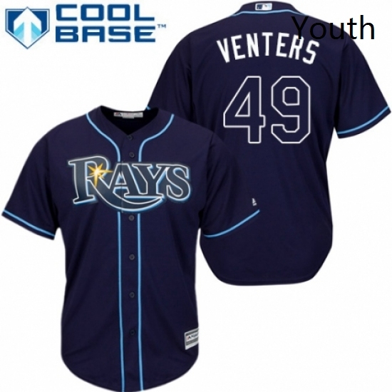 Youth Majestic Tampa Bay Rays 49 Jonny Venters Replica Navy Blue Alternate Cool Base MLB Jersey Youth Majestic Tampa Bay Rays 49 Jonny Venters Replica Navy Blue Alternate Cool Base MLB Jersey