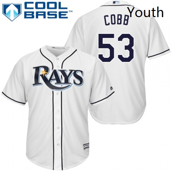 Youth Majestic Tampa Bay Rays 53 Alex Cobb Replica White Home Cool Base MLB Jersey Youth Majestic Tampa Bay Rays 53 Alex Cobb Replica White Home Cool Base MLB Jersey