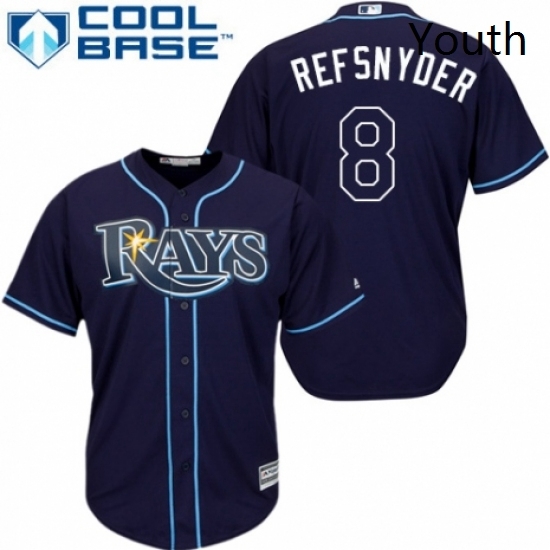 Youth Majestic Tampa Bay Rays 8 Rob Refsnyder Replica Navy Blue Alternate Cool Base MLB Jersey Youth Majestic Tampa Bay Rays 8 Rob Refsnyder Replica Navy Blue Alternate Cool Base MLB Jersey