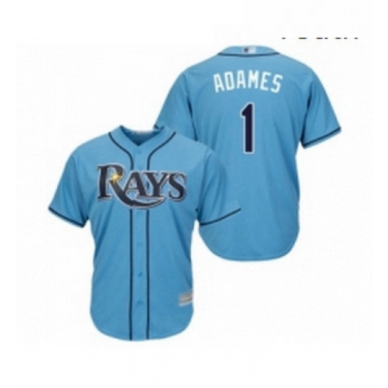 Youth Tampa Bay Rays 1 Willy Adames Replica Light Blue Alternate 2 Cool Base Baseball Jersey Youth Tampa Bay Rays 1 Willy Adames Replica Light Blue Alternate 2 Cool Base Baseball Jersey