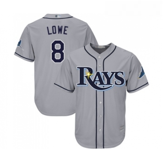 Youth Tampa Bay Rays 8 Brandon Lowe Replica Grey Road Cool Base Baseball Jersey Youth Tampa Bay Rays 8 Brandon Lowe Replica Grey Road Cool Base Baseball Jersey