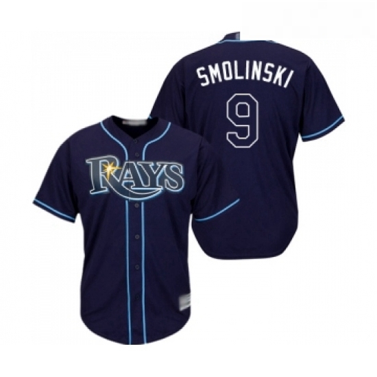 Youth Tampa Bay Rays 9 Jake Smolinski Replica Navy Blue Alternate Cool Base Baseball Jersey Youth Tampa Bay Rays 9 Jake Smolinski Replica Navy Blue Alternate Cool Base Baseball Jersey