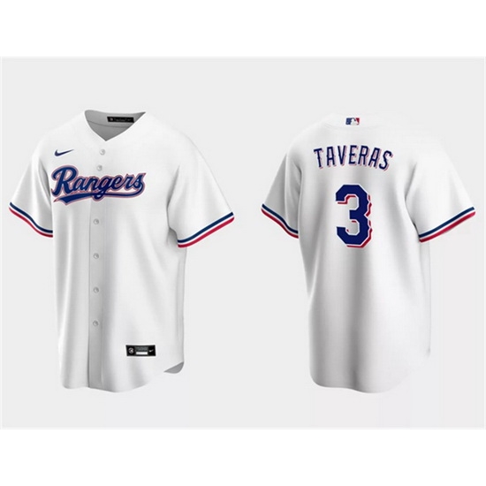 Men Texas Rangers 3 Leody Taveras White Cool Base Stitched Baseball Jersey Men Texas Rangers 3 Leody Taveras White Cool Base Stitched Baseball Jersey