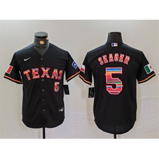 Men Texas Rangers 5 Corey Seager Black Mexico Cool Base Stitched Baseball Jersey Men Texas Rangers 5 Corey Seager Black Mexico Cool Base Stitched Baseball Jersey