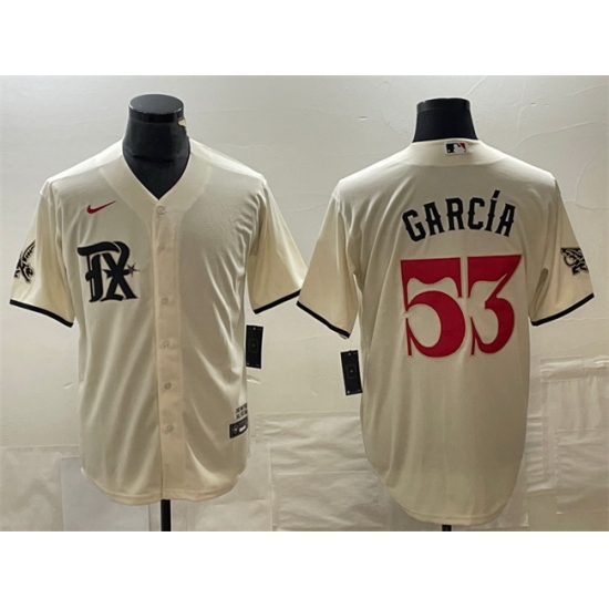 Men Texas Rangers 53 Adolis Garc EDa Cream City Connect Cool Base Stitched Baseball Jersey Men Texas Rangers 53 Adolis Garc EDa Cream City Connect Cool Base Stitched Baseball Jersey