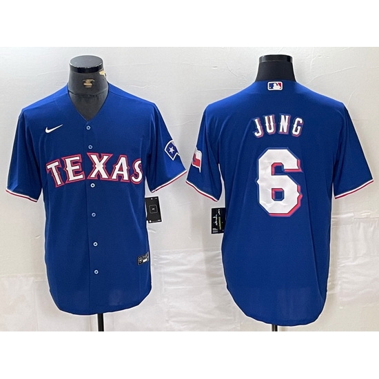Men Texas Rangers 6 Josh Jung Royal Cool Base Stitched Baseball Jersey Men Texas Rangers 6 Josh Jung Royal Cool Base Stitched Baseball Jersey