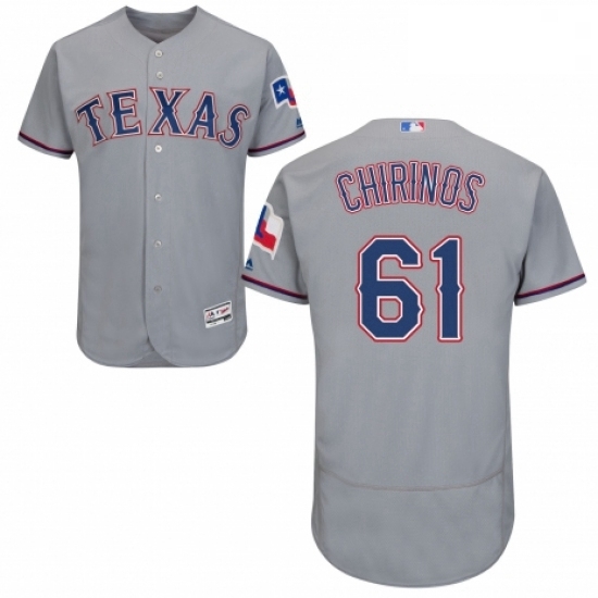 Mens Majestic Texas Rangers 61 Robinson Chirinos Grey Road Flex Base Authentic Collection MLB Jersey Mens Majestic Texas Rangers 61 Robinson Chirinos Grey Road Flex Base Authentic Collection MLB Jersey
