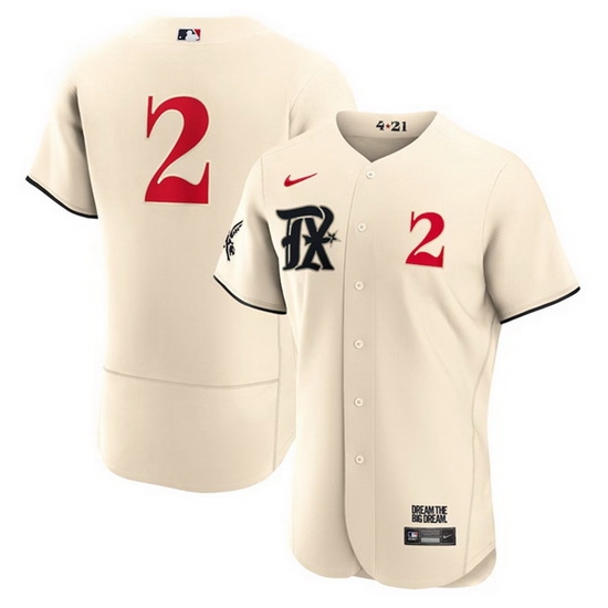 Men's Texas Rangers #2 Marcus Semien Cream 2023 City Connect Flex Base Stitched Baseball Jersey Men's Texas Rangers #2 Marcus Semien Cream 2023 City Connect Flex Base Stitched Baseball Jersey