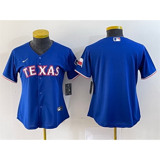 Women Texas Rangers Blank Royal With Patch Stitched Baseball Jersey 28Run Small 29 Women Texas Rangers Blank Royal With Patch Stitched Baseball Jersey 28Run Small 29