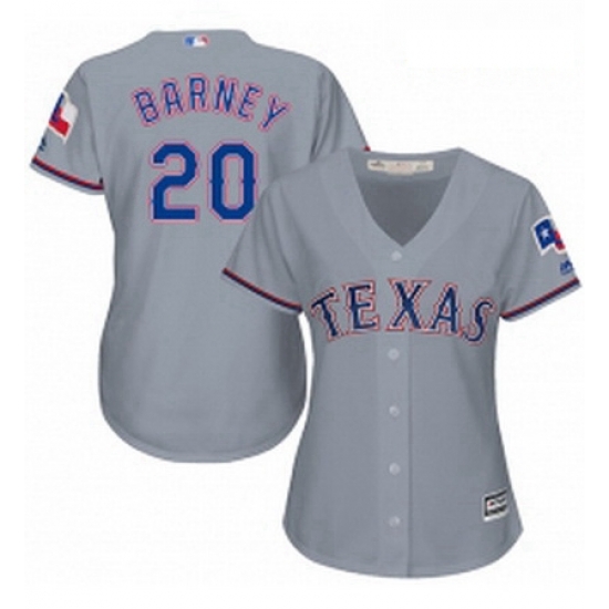 Womens Majestic Texas Rangers 20 Darwin Barney Authentic Grey Road Cool Base MLB Jersey Womens Majestic Texas Rangers 20 Darwin Barney Authentic Grey Road Cool Base MLB Jersey