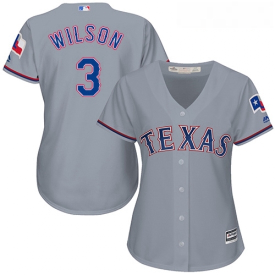 Womens Majestic Texas Rangers 3 Russell Wilson Replica Grey Road Cool Base MLB Jersey Womens Majestic Texas Rangers 3 Russell Wilson Replica Grey Road Cool Base MLB Jersey