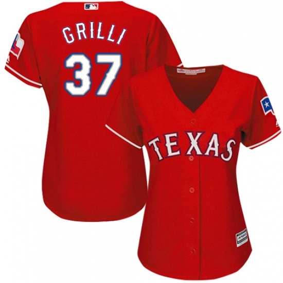 Womens Majestic Texas Rangers 37 Jason Grilli Replica Red Alternate Cool Base MLB Jersey Womens Majestic Texas Rangers 37 Jason Grilli Replica Red Alternate Cool Base MLB Jersey