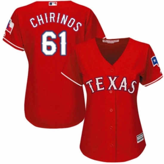 Womens Majestic Texas Rangers 61 Robinson Chirinos Replica Red Alternate Cool Base MLB Jersey Womens Majestic Texas Rangers 61 Robinson Chirinos Replica Red Alternate Cool Base MLB Jersey