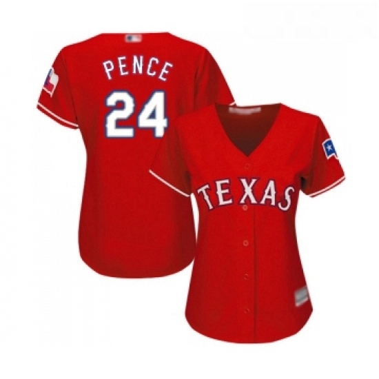 Womens Texas Rangers 24 Hunter Pence Replica Red Alternate Cool Base Baseball Jersey Womens Texas Rangers 24 Hunter Pence Replica Red Alternate Cool Base Baseball Jersey