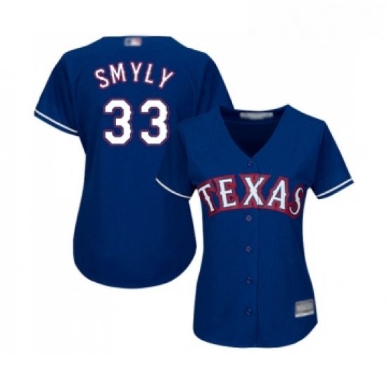 Womens Texas Rangers 33 Drew Smyly Replica Royal Blue Alternate 2 Cool Base Baseball Jersey Womens Texas Rangers 33 Drew Smyly Replica Royal Blue Alternate 2 Cool Base Baseball Jersey