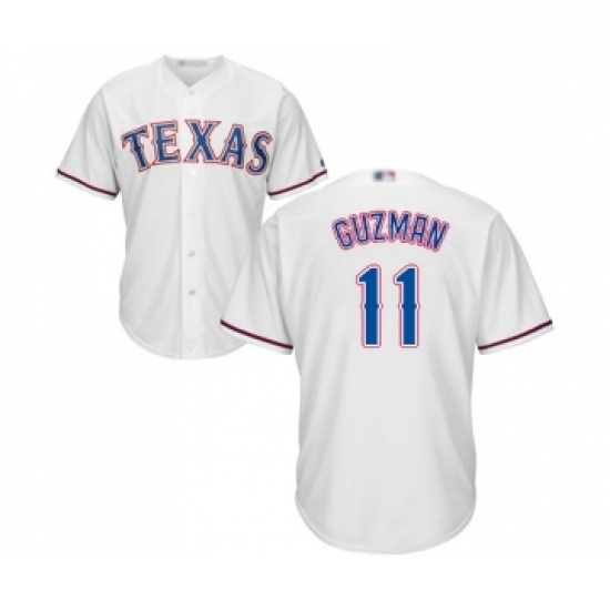 Youth Texas Rangers 11 Ronald Guzman Replica White Home Cool Base Baseball Jersey Youth Texas Rangers 11 Ronald Guzman Replica White Home Cool Base Baseball Jersey