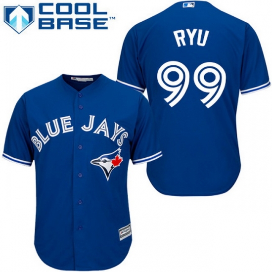 Blue Jays 99 HyunJin Ryu Blue New Cool Base Stitched MLB Jersey Blue Jays 99 HyunJin Ryu Blue New Cool Base Stitched MLB Jersey
