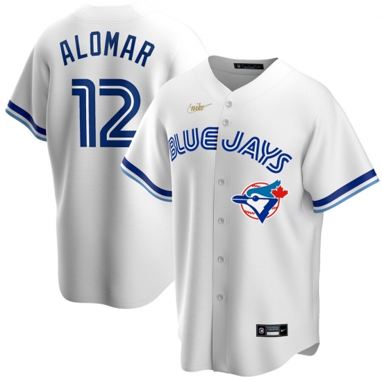 Men Toronto Blue Jays 12 Roberto Alomar Nike Home Cooperstown Collection Player MLB Jersey White Men Toronto Blue Jays 12 Roberto Alomar Nike Home Cooperstown Collection Player MLB Jersey White
