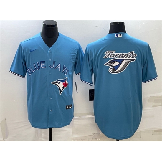 Men Toronto Blue Jays Light Blue Team Big Logo Cool Base Stitched Baseball Jersey Men Toronto Blue Jays Light Blue Team Big Logo Cool Base Stitched Baseball Jersey