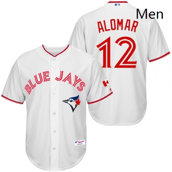 Mens Majestic Toronto Blue Jays 12 Roberto Alomar Authentic White 2015 Canada Day MLB Jersey Mens Majestic Toronto Blue Jays 12 Roberto Alomar Authentic White 2015 Canada Day MLB Jersey
