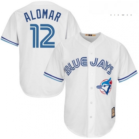 Mens Majestic Toronto Blue Jays 12 Roberto Alomar Replica White Cooperstown MLB Jersey Mens Majestic Toronto Blue Jays 12 Roberto Alomar Replica White Cooperstown MLB Jersey