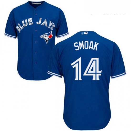 Mens Majestic Toronto Blue Jays 14 Justin Smoak Replica Blue Alternate MLB Jersey Mens Majestic Toronto Blue Jays 14 Justin Smoak Replica Blue Alternate MLB Jersey