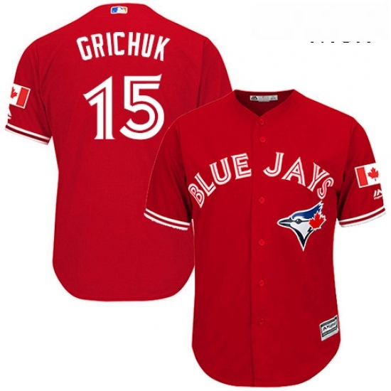 Mens Majestic Toronto Blue Jays 15 Randal Grichuk Replica Scarlet Alternate Cool Base MLB Jersey Mens Majestic Toronto Blue Jays 15 Randal Grichuk Replica Scarlet Alternate Cool Base MLB Jersey