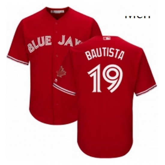 Mens Majestic Toronto Blue Jays 19 Jose Bautista Replica Scarlet Alternate Cool Base MLB Jersey Mens Majestic Toronto Blue Jays 19 Jose Bautista Replica Scarlet Alternate Cool Base MLB Jersey