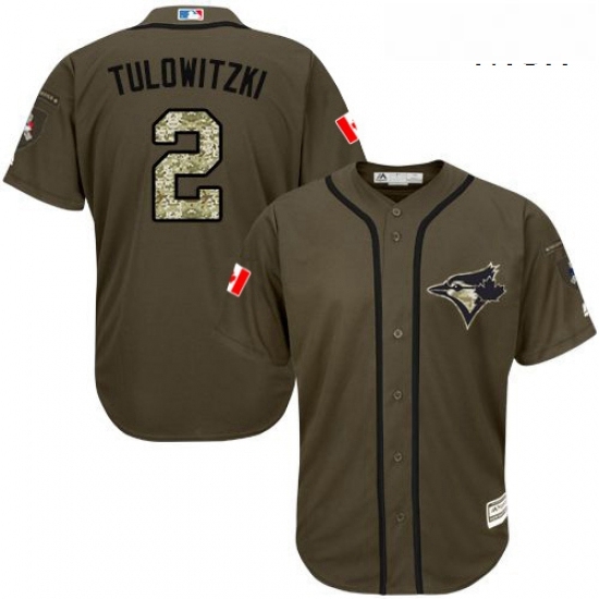 Mens Majestic Toronto Blue Jays 2 Troy Tulowitzki Authentic Green Salute to Service MLB Jersey Mens Majestic Toronto Blue Jays 2 Troy Tulowitzki Authentic Green Salute to Service MLB Jersey
