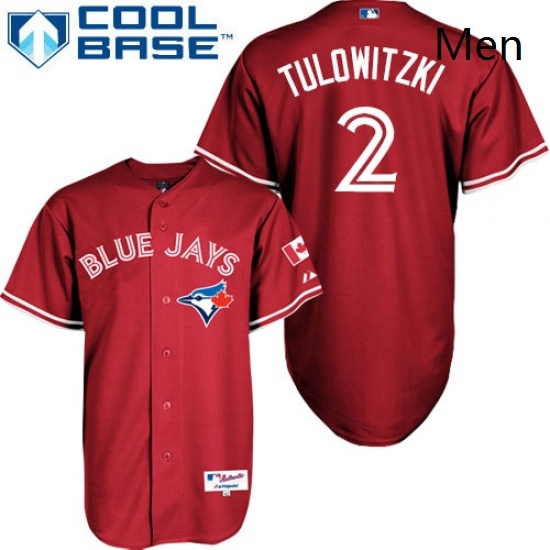 Mens Majestic Toronto Blue Jays 2 Troy Tulowitzki Replica Red Canada Day MLB Jersey Mens Majestic Toronto Blue Jays 2 Troy Tulowitzki Replica Red Canada Day MLB Jersey