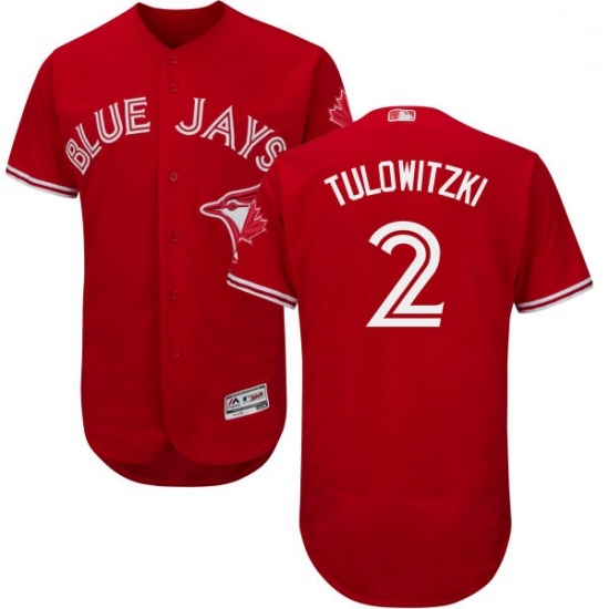 Mens Majestic Toronto Blue Jays 2 Troy Tulowitzki Scarlet Flexbase Authentic Collection Alternate MLB Jersey Mens Majestic Toronto Blue Jays 2 Troy Tulowitzki Scarlet Flexbase Authentic Collection Alternate MLB Jersey