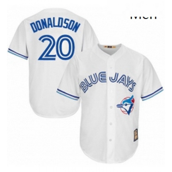 Mens Majestic Toronto Blue Jays 20 Josh Donaldson Replica White Cooperstown MLB Jersey Mens Majestic Toronto Blue Jays 20 Josh Donaldson Replica White Cooperstown MLB Jersey