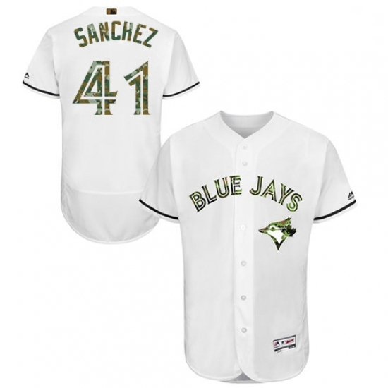 Mens Majestic Toronto Blue Jays 41 Aaron Sanchez Authentic White 2016 Memorial Day Fashion Flex Base Jersey Mens Majestic Toronto Blue Jays 41 Aaron Sanchez Authentic White 2016 Memorial Day Fashion Flex Base Jersey