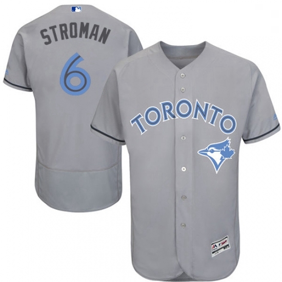Mens Majestic Toronto Blue Jays 6 Marcus Stroman Authentic Gray 2016 Fathers Day Fashion Flex Base MLB Jersey Mens Majestic Toronto Blue Jays 6 Marcus Stroman Authentic Gray 2016 Fathers Day Fashion Flex Base MLB Jersey
