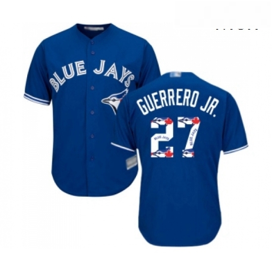 Mens Toronto Blue Jays 27 Vladimir Guerrero Jr Authentic Blue Team Logo Fashion Baseball Jersey Mens Toronto Blue Jays 27 Vladimir Guerrero Jr Authentic Blue Team Logo Fashion Baseball Jersey