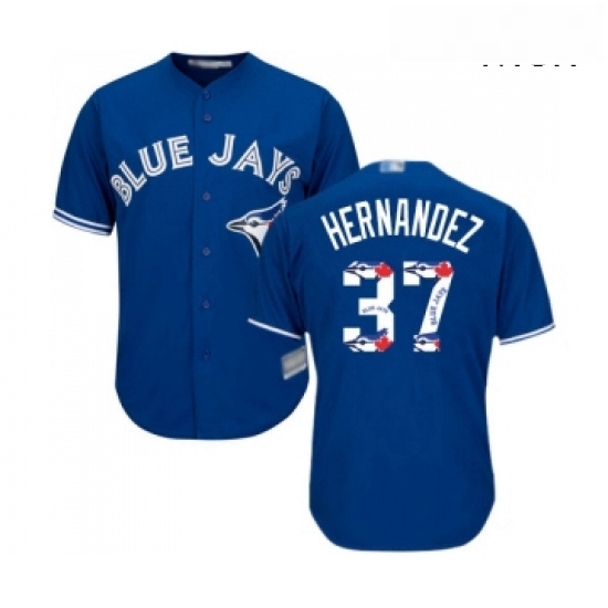 Mens Toronto Blue Jays 37 Teoscar Hernandez Authentic Blue Team Logo Fashion Baseball Jersey Mens Toronto Blue Jays 37 Teoscar Hernandez Authentic Blue Team Logo Fashion Baseball Jersey