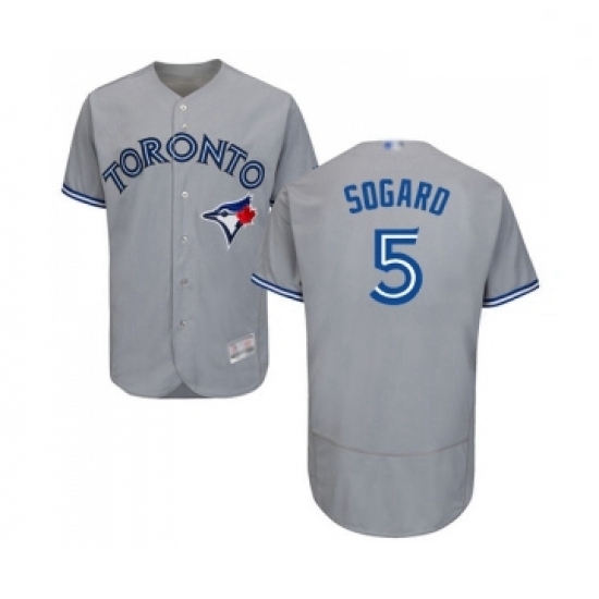 Mens Toronto Blue Jays 5 Eric Sogard Grey Road Flex Base Authentic Collection Baseball Jersey Mens Toronto Blue Jays 5 Eric Sogard Grey Road Flex Base Authentic Collection Baseball Jersey