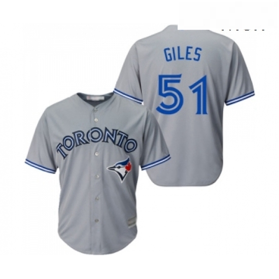 Mens Toronto Blue Jays 51 Ken Giles Replica Grey Road Baseball Jersey Mens Toronto Blue Jays 51 Ken Giles Replica Grey Road Baseball Jersey