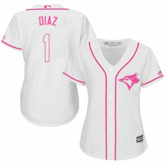 Womens Majestic Toronto Blue Jays 1 Aledmys Diaz Authentic White Fashion Cool Base MLB Jersey Womens Majestic Toronto Blue Jays 1 Aledmys Diaz Authentic White Fashion Cool Base MLB Jersey