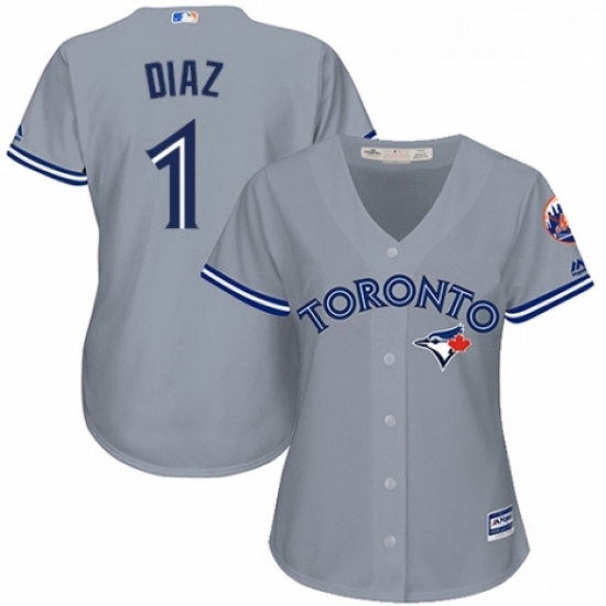 Womens Majestic Toronto Blue Jays 1 Aledmys Diaz Replica Grey Road MLB Jersey Womens Majestic Toronto Blue Jays 1 Aledmys Diaz Replica Grey Road MLB Jersey