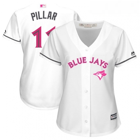 Womens Majestic Toronto Blue Jays 11 Kevin Pillar Replica White Mothers Day Cool Base MLB Jersey Womens Majestic Toronto Blue Jays 11 Kevin Pillar Replica White Mothers Day Cool Base MLB Jersey