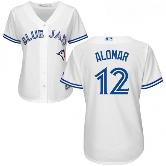 Womens Majestic Toronto Blue Jays 12 Roberto Alomar Replica White Home MLB Jersey Womens Majestic Toronto Blue Jays 12 Roberto Alomar Replica White Home MLB Jersey